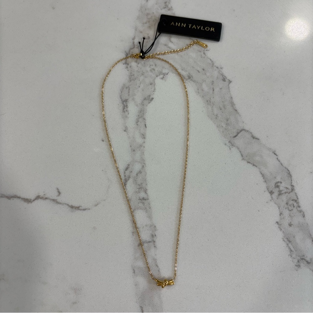 Ann Taylor Delicate Gold Knot Necklace - Picture 5 of 6